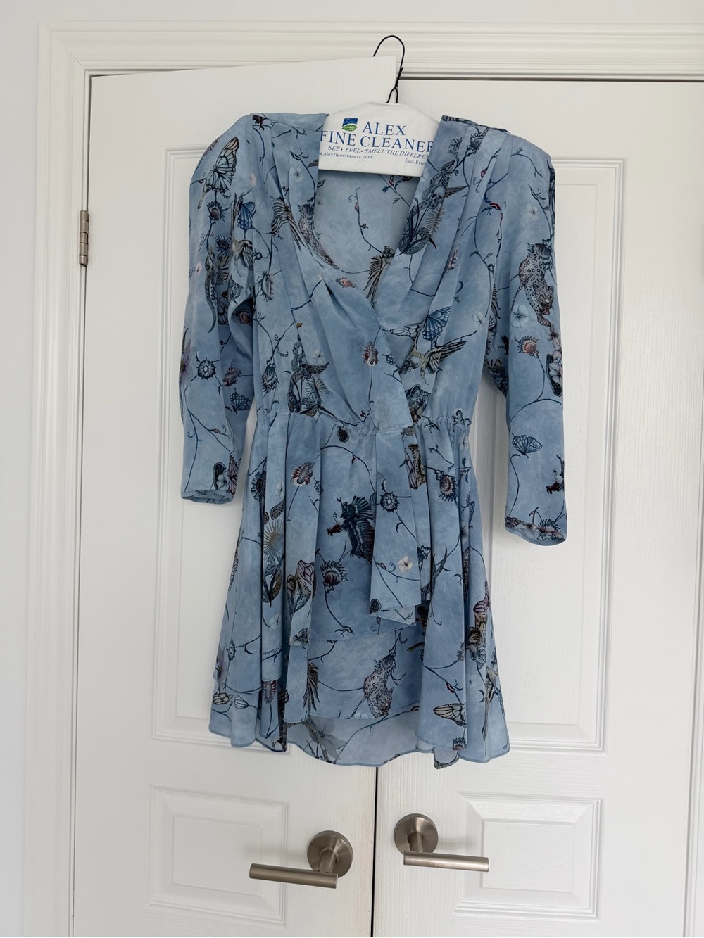 Zadig & Voltaire Light Blue Floral Mini Dress